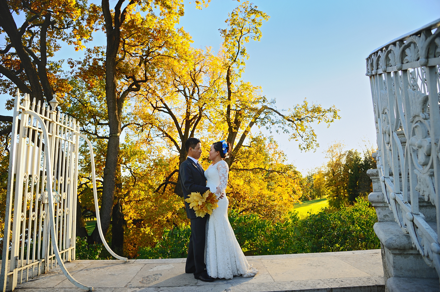 Екатерининский парк Свадебная фотосессия осенью